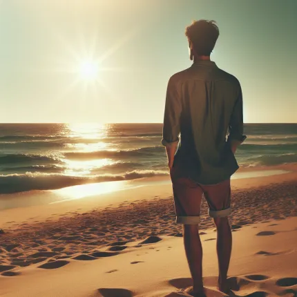 Человек на пляже: Исследование влияния отдыха на здоровье и благополучие